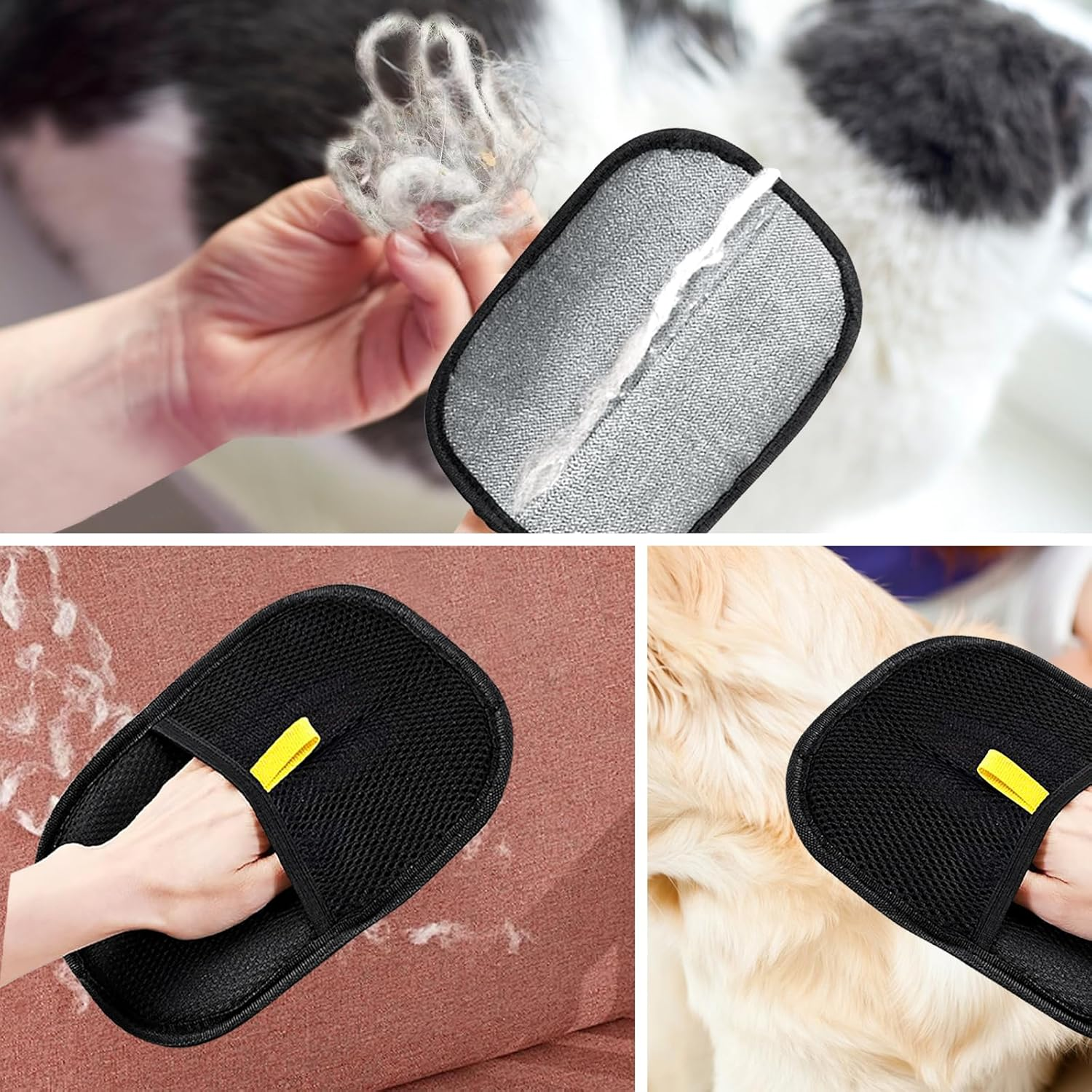 Pet Hair Remover Glove - Fur Gloves Cat - Fur Magnet Glove for Pets, Antistatic & Breathable, Washable, Ideal as a Cat Brush, Fur Magnet (Black, 1 Piece) image number 5
