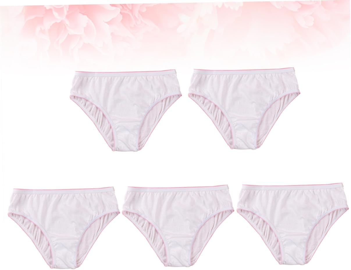 SHERCHPRY 5Pcs Disposable Cotton Underpants for Women XXL Lightweight Breathable Postpartum Maternity Travel Briefs Portable Soft Pregnant Panties image number 4