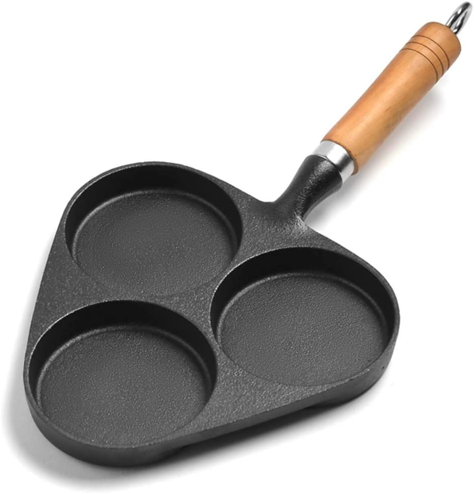 SOGA 3 Mold Cast Iron Breakfast Fried Egg Pancake Omelette Fry Pan- Durable, Long-Lasting Kitchen Cookware. Ideal for Omelette, Fried Eggs, Pancakes, Etc. image number 6