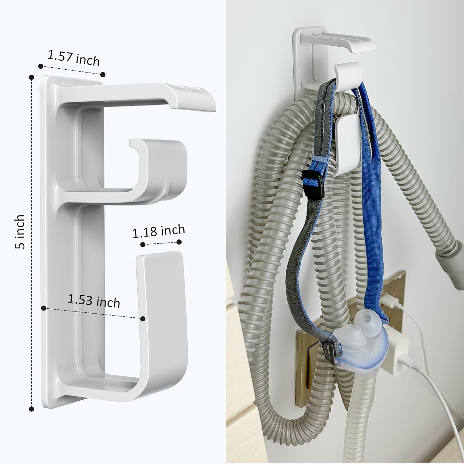 CPAP Hose Hanger for Bed with Mask Headgear Holder Cpap/Bipap Tube Supplies Organizers Prevent Tangling Minimize Leaks Universal Fit for Resmed/Philips Respironics and More image number 6