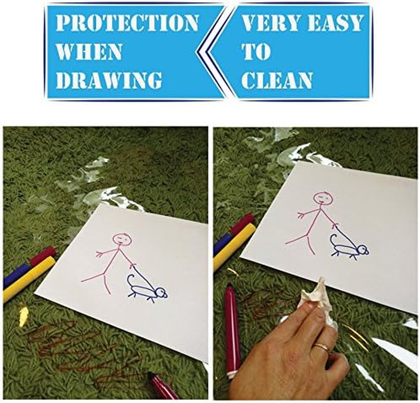 Easy Cleaning Splash Mat High Chair Floor Mat Feeding Floor Cover Multipurpose for Arts/Craft/Pets/Labs (Large | Clear) image number 3
