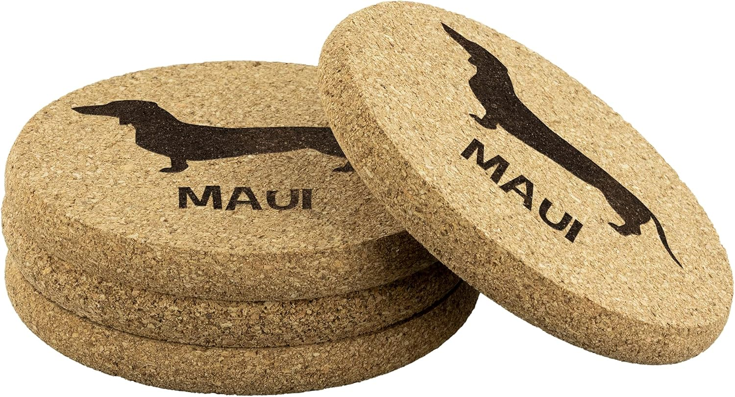Personalized Dog Breed with Name Cork Coasters Set of 4 Customized Dog Lovers round Coaster Set Housewarming Essentials Personalized Drink Coasters with Pet'S Name for Dad Girlfriend image number 5