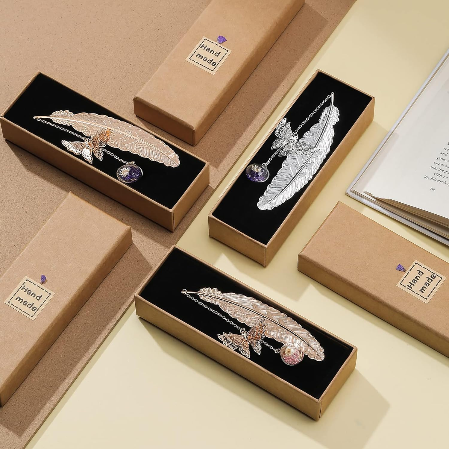 Nicekeep Metal Bookmark, Metal Bookmarks for Book Lovers Women, Teacher Bookmarks Appreciation Gifts (Golden Purple) image number 3