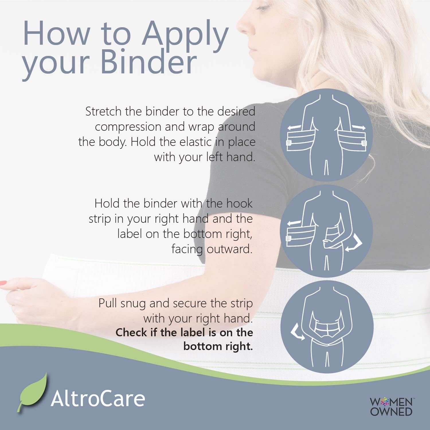 Postpartum & Post Surgery Abdominal Binder. 3-Panel Belly Band for Recovery after Childbirth, Hysterectomy, Tummy Tuck, Hernia, Diastasis Recti. Size 2XL (60" to 75"). Made in USA. image number 6