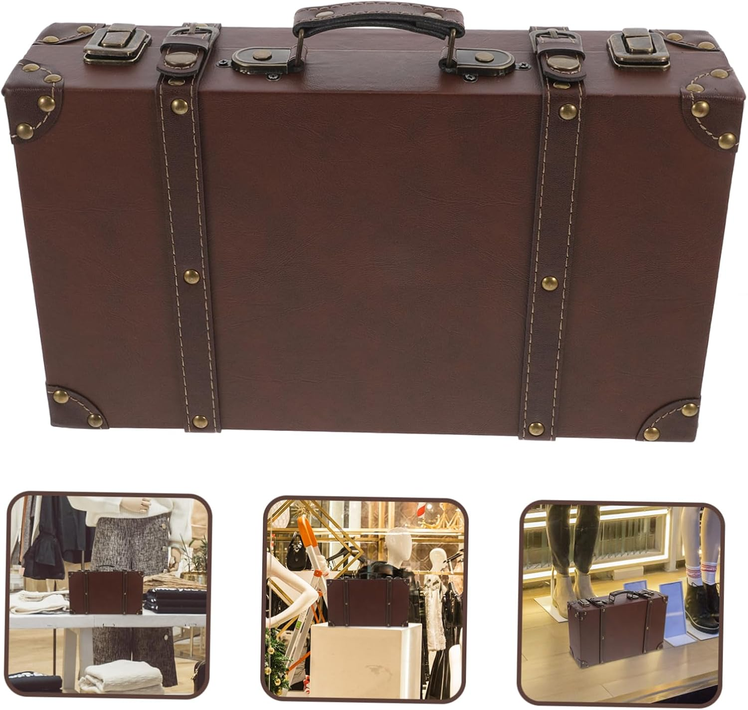 TIDTALEO Retro Suitcase Boxes for Travel Trunk Storage Box for Clothing Store Window Display Photo Props and Retro Decor image number 3