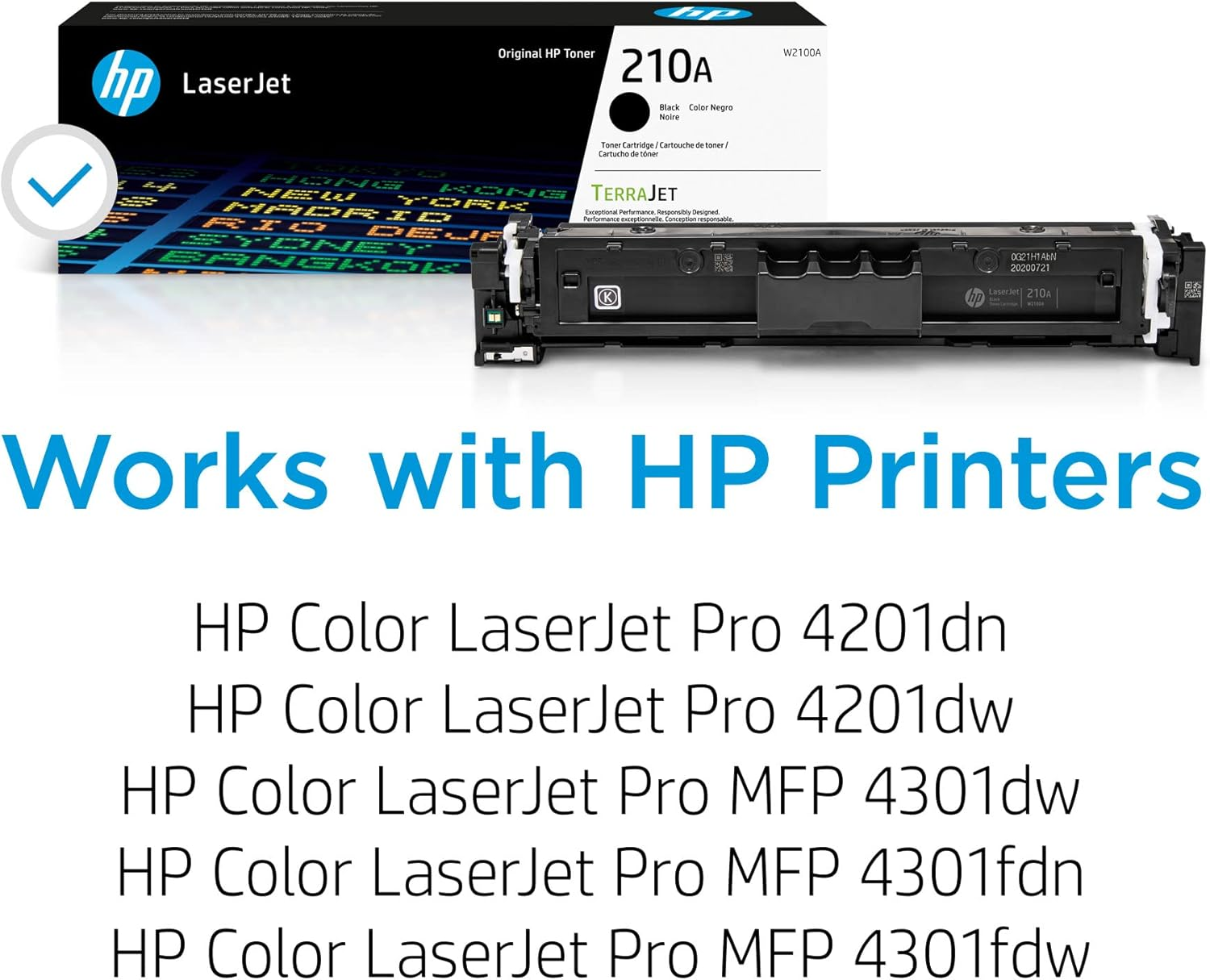 HP 210A Black Original Laserjet Toner Cartridge for 4201Dn/4201Dw/Mfp 4301Dw/4301Fdw W2100A (2K) image number 4