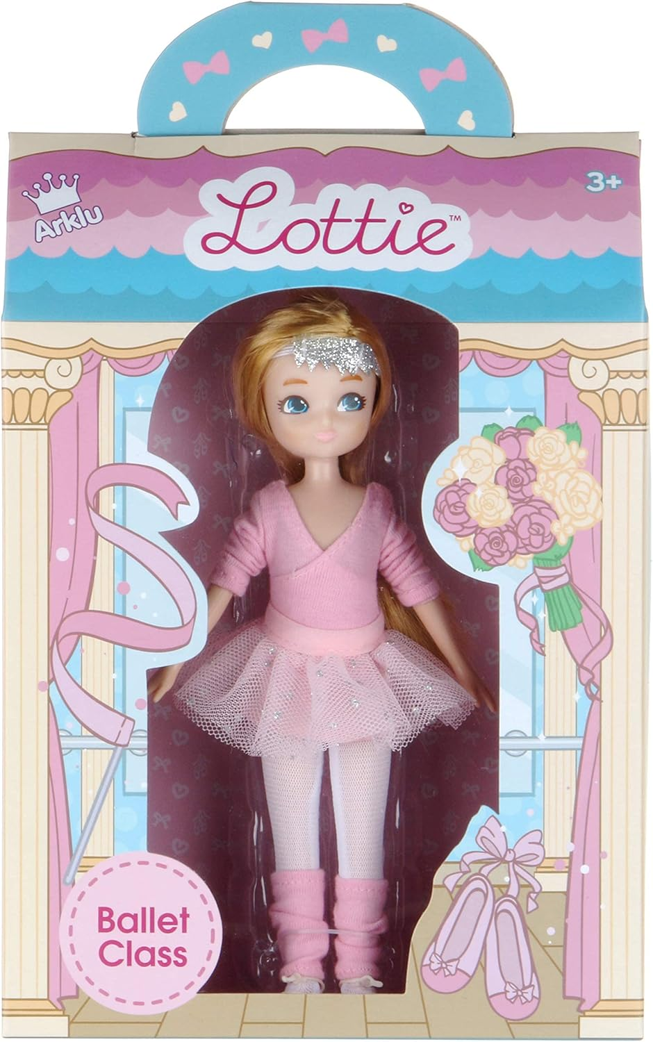 LOTTIE Ballet Class Doll &ndash; 7.5'' Ballerina Doll for Kids Age 3+ with Blonde Hair, Pink Tutu, Wraparound Cardigan, Ballet Shoes, Headband & Leg Warmers &ndash; Dance-Themed Doll Playset
