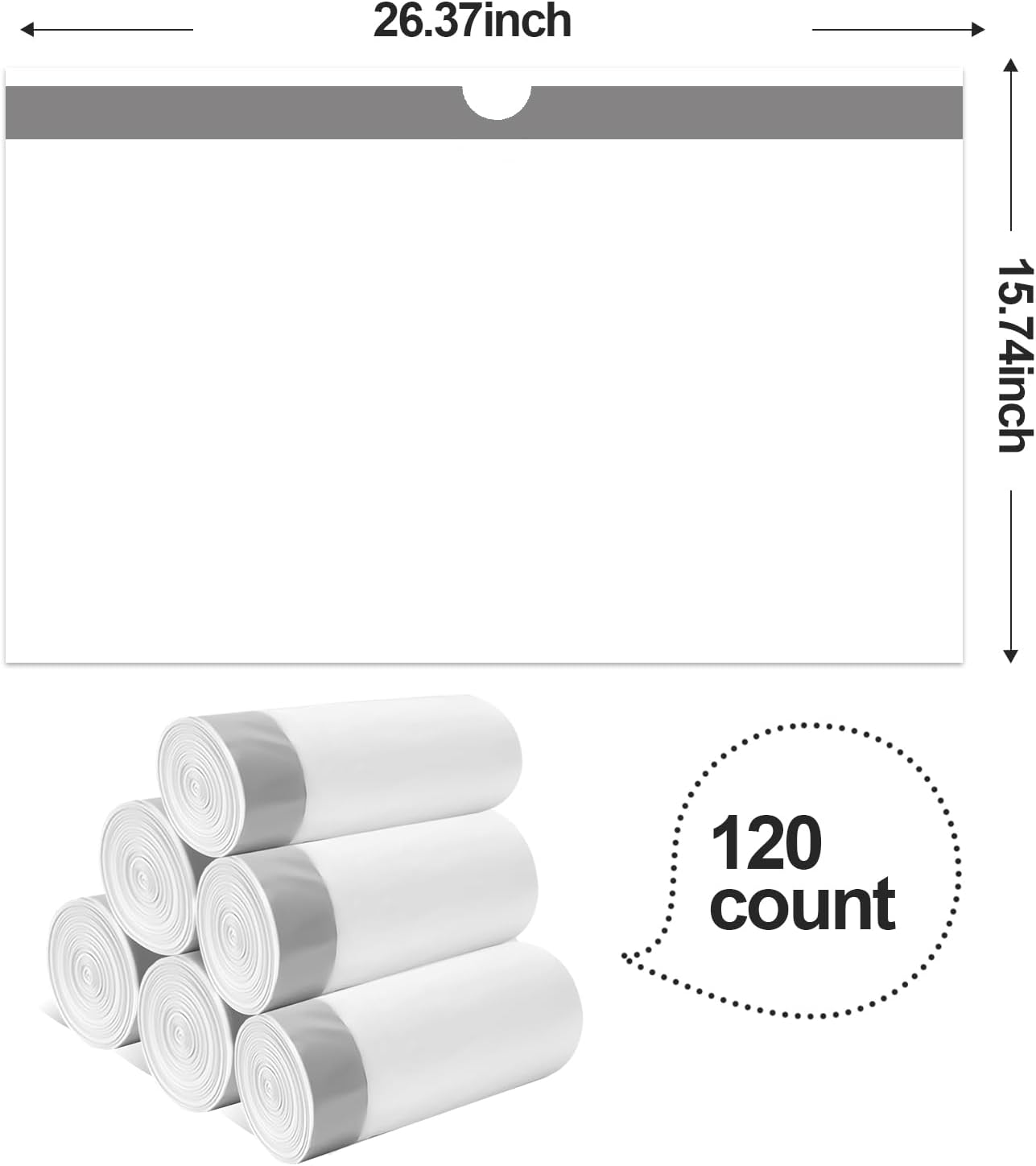 MEILANHUI 20 Count Cat Litter Box Liners, 53 X 28 CM Cat Litter Bags Compatible with Automatic Self-Cleaning Robot Thick Heavy Duty Drawstring Replacement Litter Box Liners image number 4