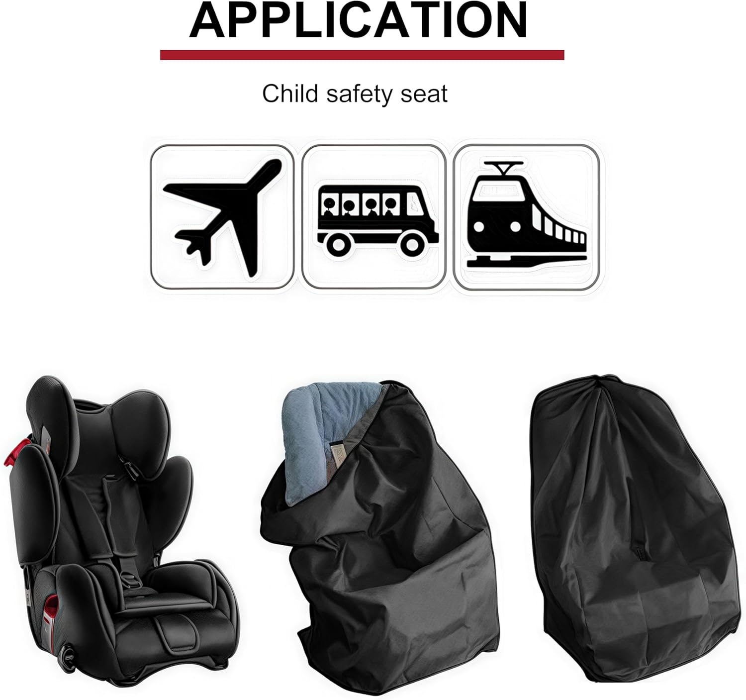 Car Seat Travel Bag, Durable and Waterproof Pram Travel Bag,Stroller Bag, Suitable for Families Who Often Go Out ，Suitable for Small Carts (Umbrella Carts, Etc.) image number 6