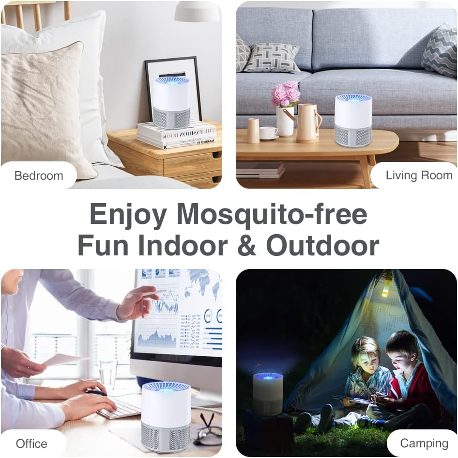 Mosquito Killer Lamp, Bug Zapper, Portable Zappers USB Rechargeable Mosquito Killer Lamp, Indoor Outdoor Use Bug Zapper Powerful Attractant for Backyard Patio Camping image number 4