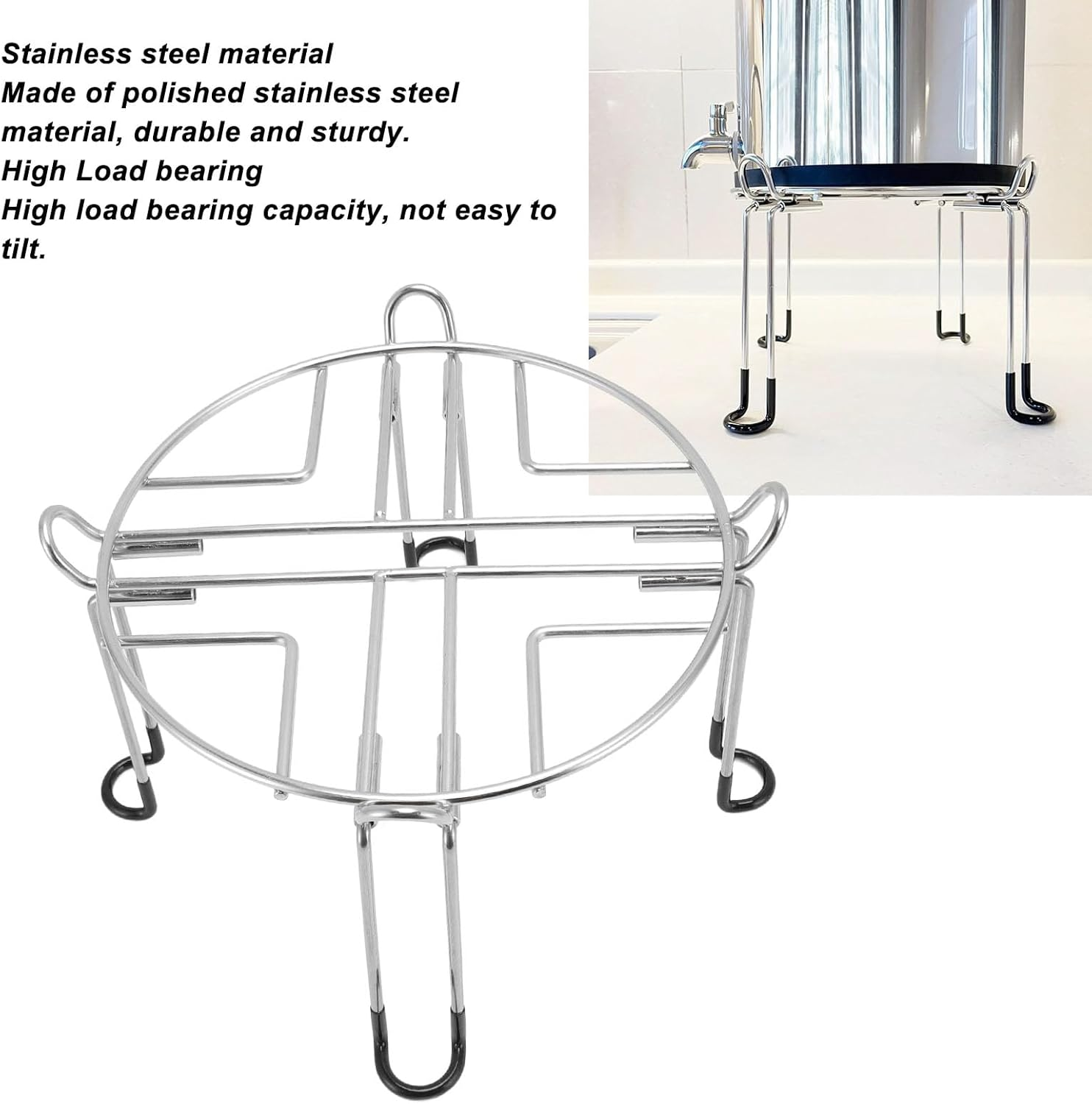 Water Filter System Stand, 6 Inches Tall Stainless Steel with Non-Slip Feet - Detachable Multi-Use Water Dispenser Countertop Stand for Berkey image number 2