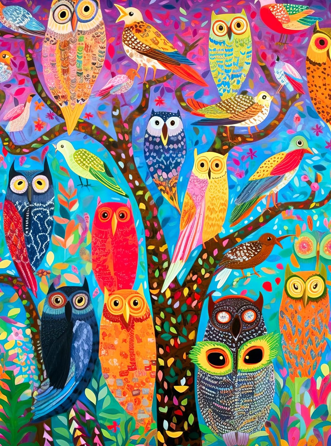 Owl Oasis: the Vibrant Perch by Cross & Glory - Premium 1000-Piece Jigsaw Puzzle - Eco-Friendly, and Vibrant Colours - Best Jigsaw Puzzle Deal - Perfect for Adults and Puzzle Enthusiasts image number 6