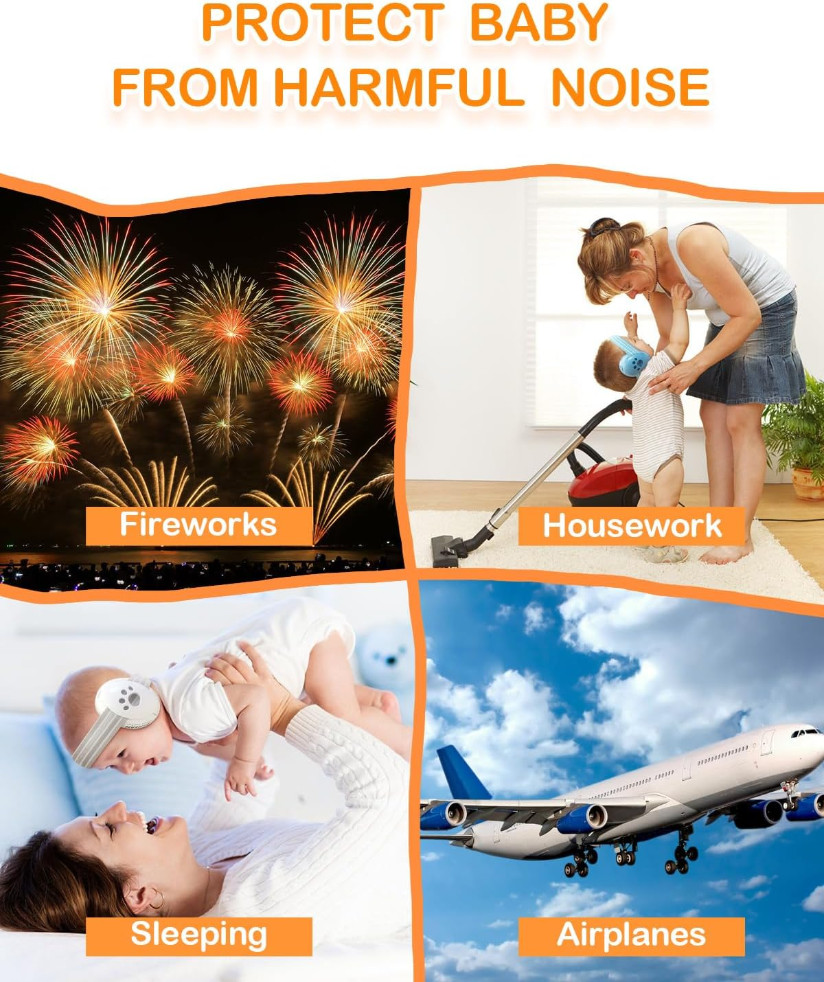 ZOHAN Baby Ear Muffs Noise Canceling Protection Headphones for Toddler and Infant up to 36 Months with Replacement Headband image number 1