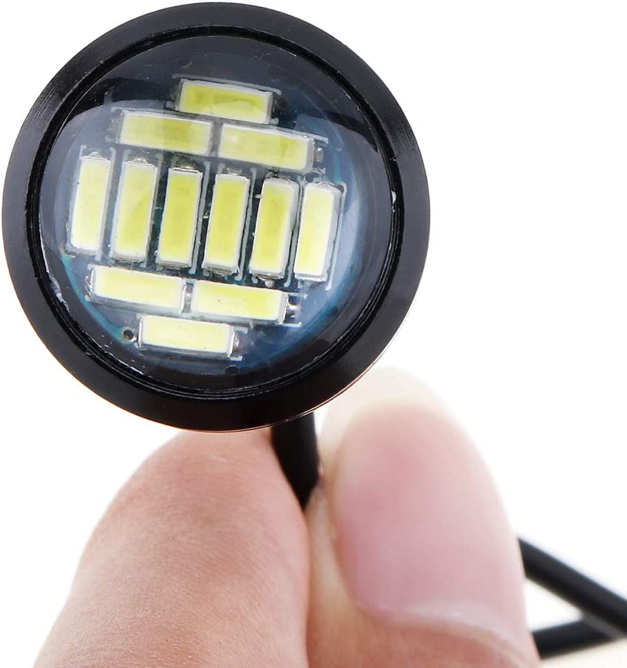 6Pack 12SMD 3W Eagle Eye DRL LED Lights, 23Mm 4014 High Power Led Rock Lights for JEEP ATV off Road Truck under Trail Rig Lights (White)