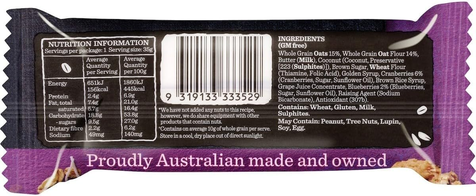 Carman'S Cranberry and Blueberry Oat Slice, Light Brown, 175 G image number 5