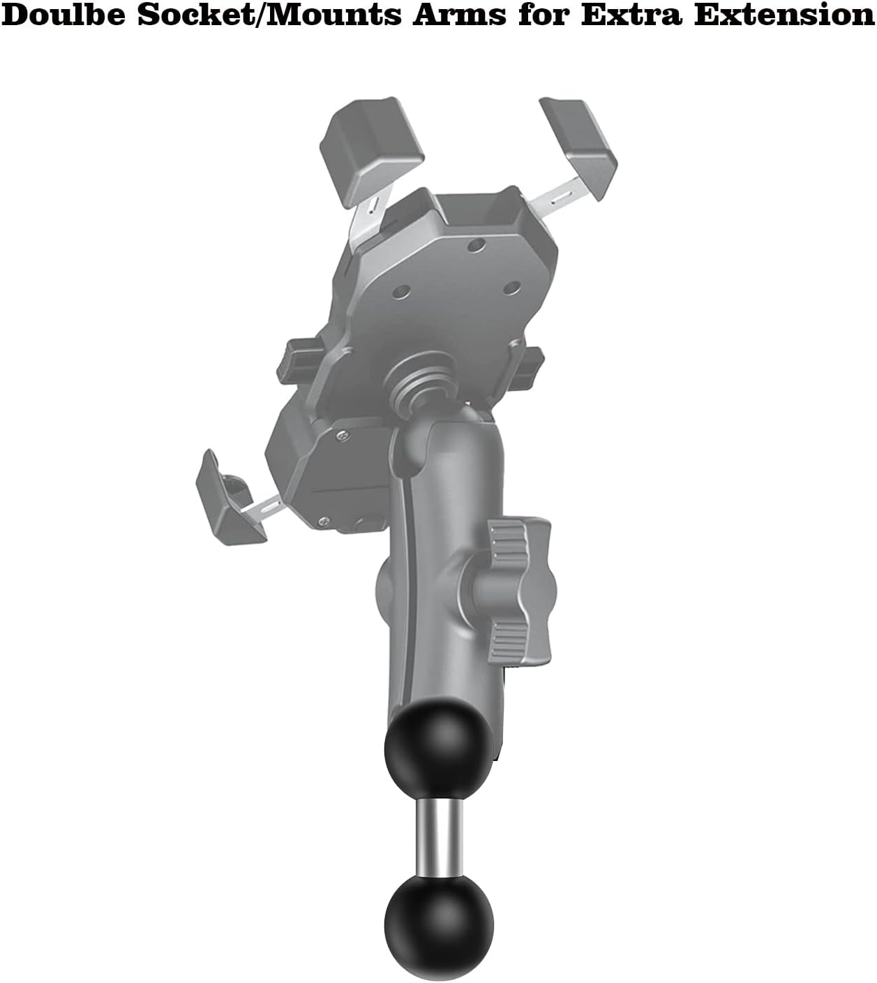 Double 1" Ball Adapter Ball Mount Holder 25.4Mm(1") Compatible with RAM Mount Ball Socket Arms GPS Mounts(R11*2) - Black 1 image number 3