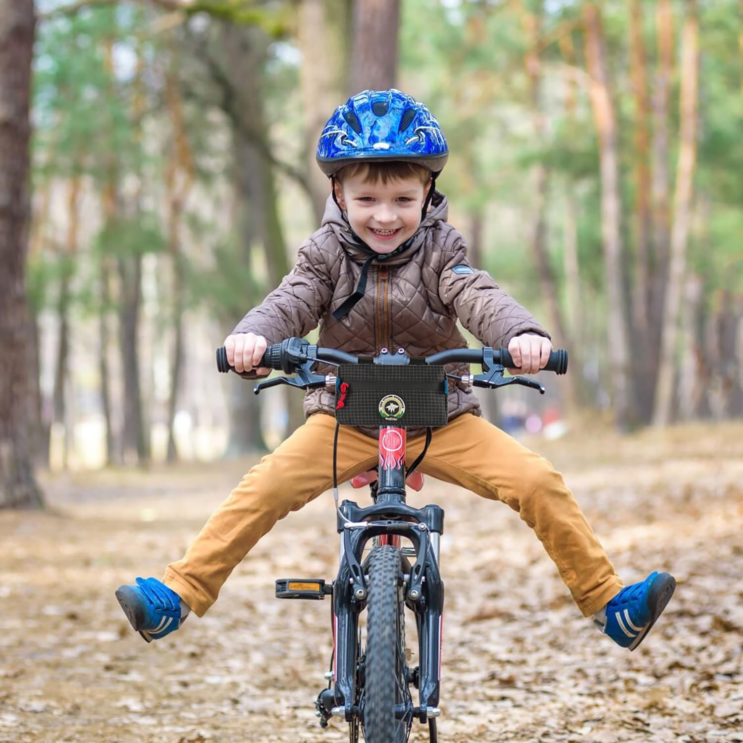 Bike Handlebar Bag, Kids Bicycle Front Basket Pack,Waterproof Bikes Bag,Small Bicycle Handle Bar Bag for Boys Girls Men Women (Black) image number 1