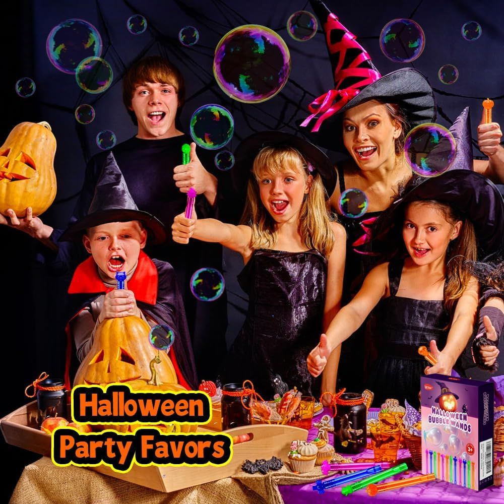 64Pcs Halloween Bubble Wands Mini Bubbles Party Favors for Kids Halloween Party Favors Halloween Treat Bag Stuffers Goody Bag Filler Halloween Treats Prizes image number 4