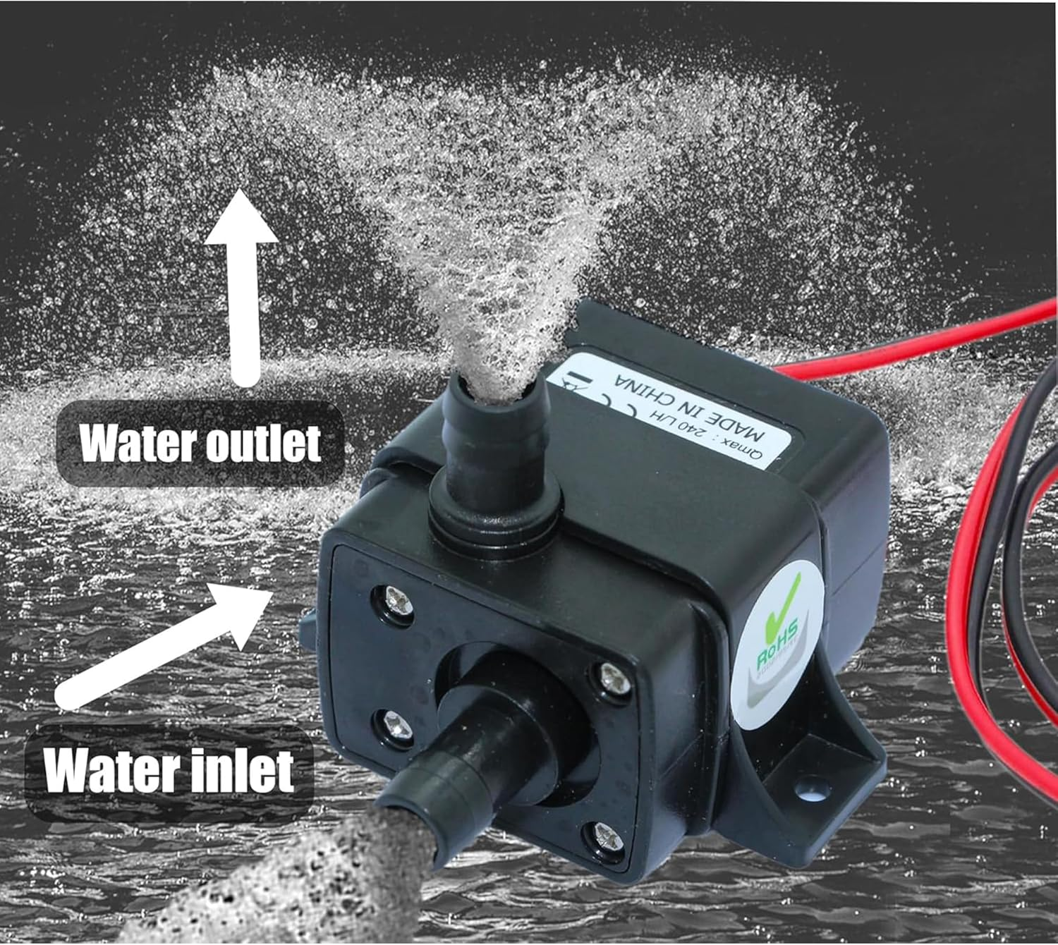 LEVANLIGHTING 2Pcs Water Pumps | Micro Brushless 240L/H DC 12V 4.2W | 3-Meter Pump Head Suitable for Swimming Pool Aquarium | Ultra Quiet Water Pump image number 4