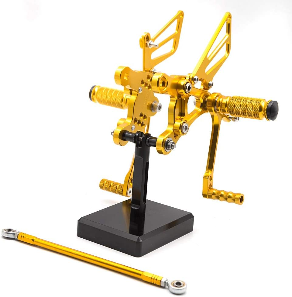 FXCNC CNC Billet Motorcycle Rearset Foot Pegs Rear Set Footrests Fully Adjustable Foot Boards Compatible with CBR900RR 893Cc (SC28) 92-95,CBR919RR (SC33) 96-99,CBR400RR NC29 93-99