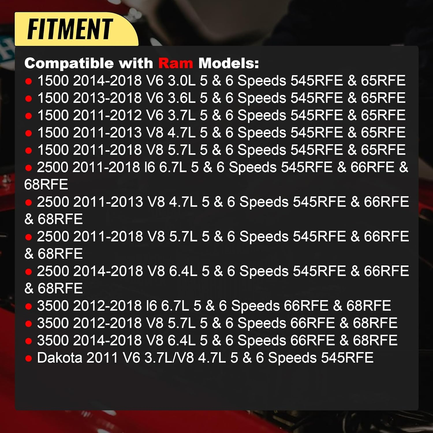 265-870 Transmission Oil Pan with Drain Plug Compatible with Dodge Dakota Durango Jeep Commander Grand Cherokee Ram 1500 2500 3500 Dakota 65RFE 68RFE 545RFE image number 5