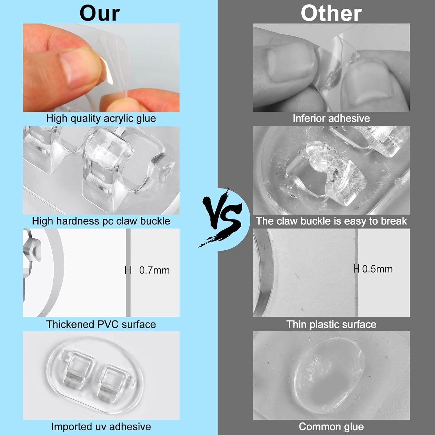 Vivinin 15 Pack Shower Caddy Adhesive Replacement, Shower Shelf No Drilling, Strong Hooks for Shower Caddy, Soap Holder, and Kitchen Racks image number 4