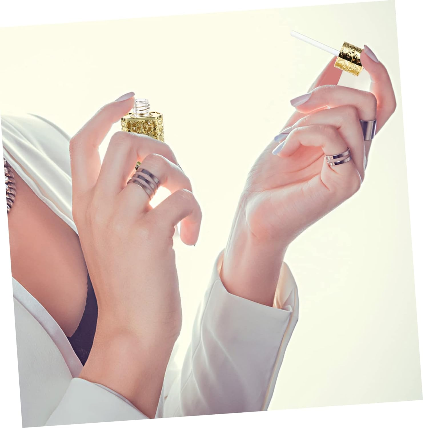 Hohopeti 3Pcs Essential Oil Bottle Perfume Travel Atomiser Leakproof Spray Bottle Metal Portable