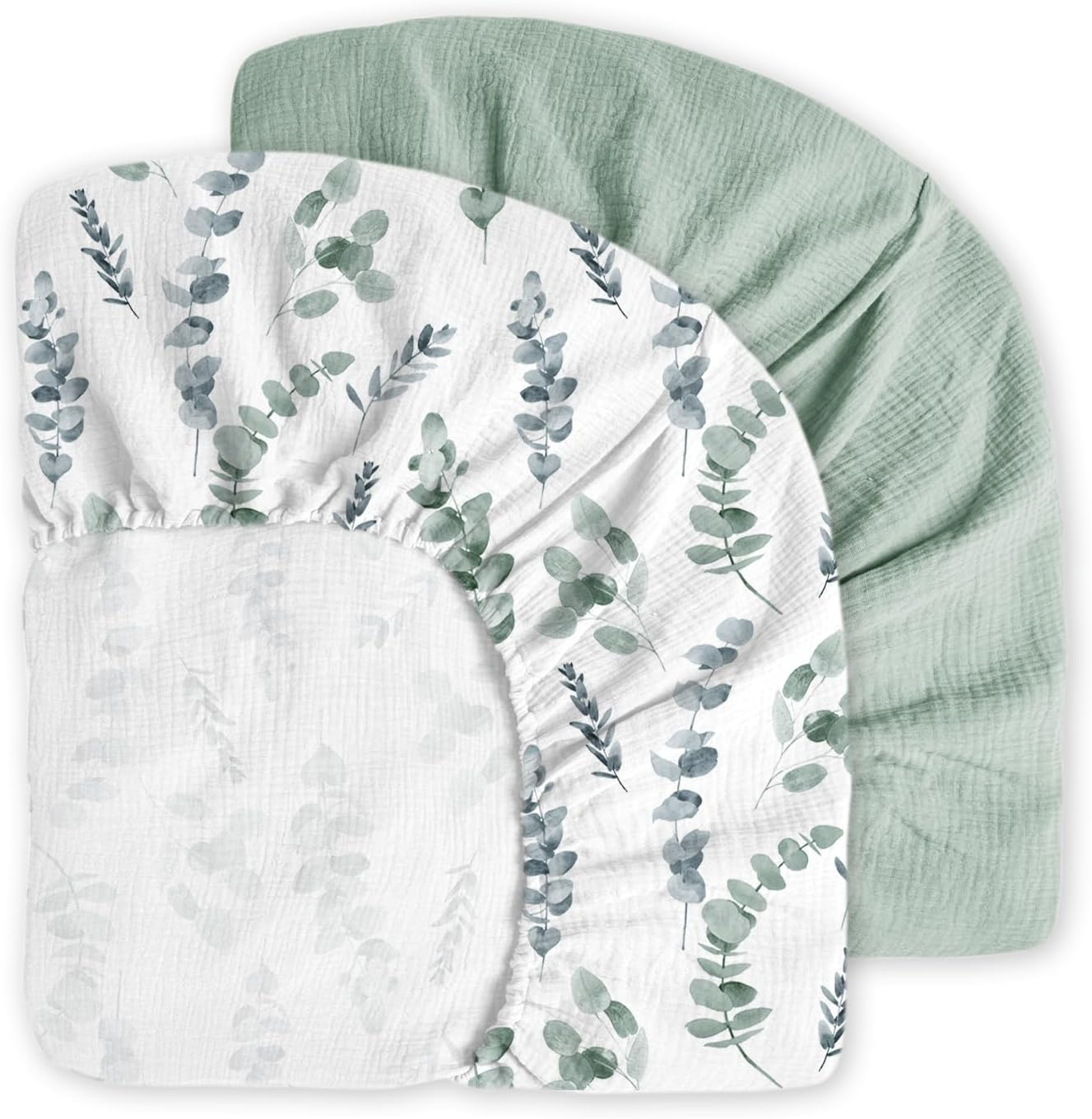 Little Grape Land Muslin Cot Sheet for Baby,100% Cotton Baby Cot Sheets Fitted Standard Crib Mattress 130X70Cm, Soft Breathable Neutral Toddler Bed Sheet Fitted for Boys Girls(Safari