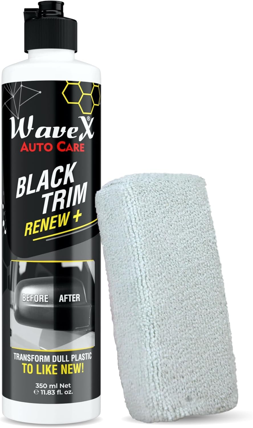 Wavex Black Trim Renew plus with Applicator Pad | 350Ml Plastic & Rubber Restorer | Revives Faded Exterior Trim & Bumper | Long Lasting UV Protection image number 4