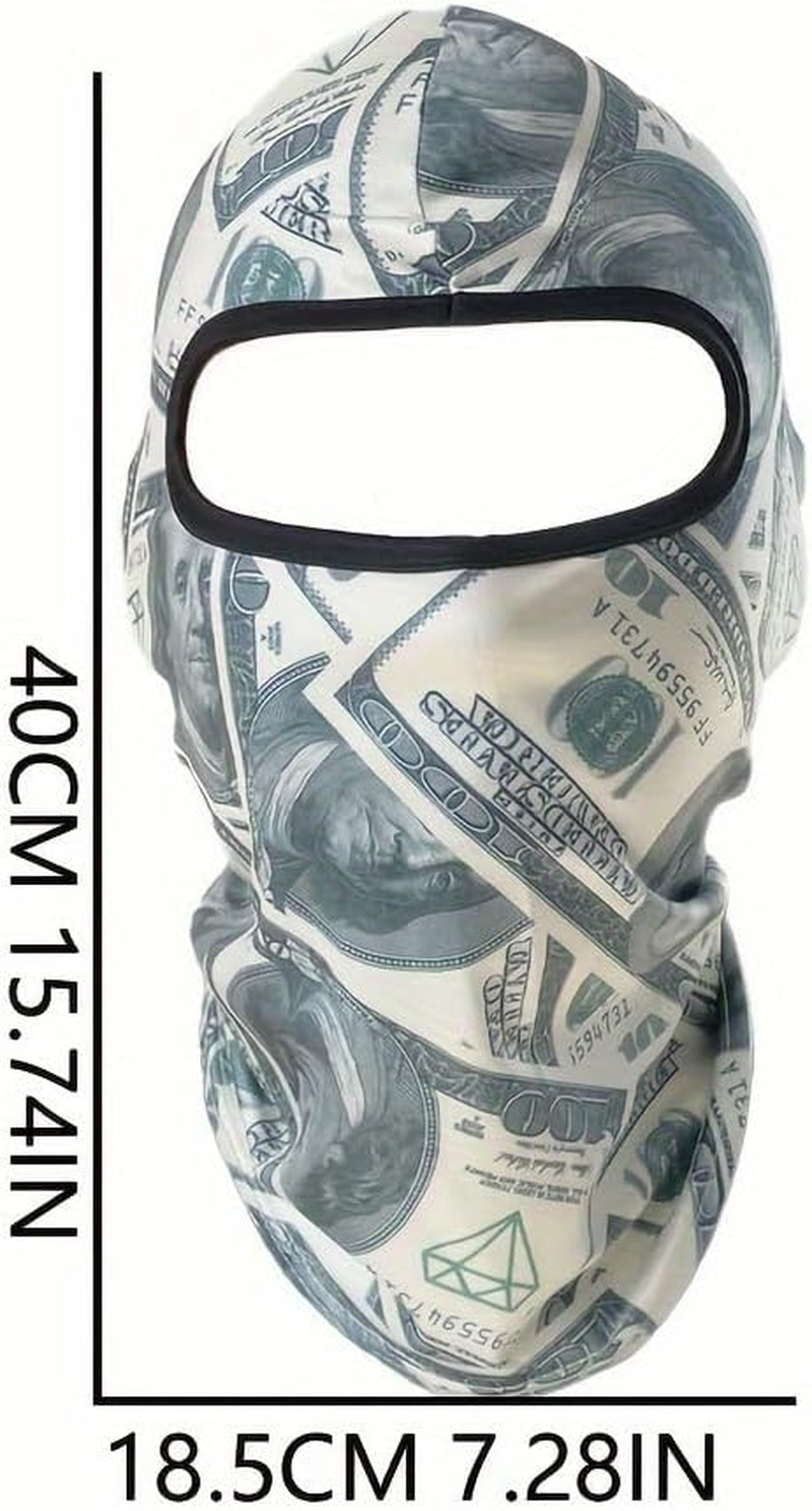 MP2 MINGPIN Balaclava Benjamins Face Mask UV Protection for Men Women Sun Hood Tactical Lightweight Ski Motorcycle Running Riding Black image number 2