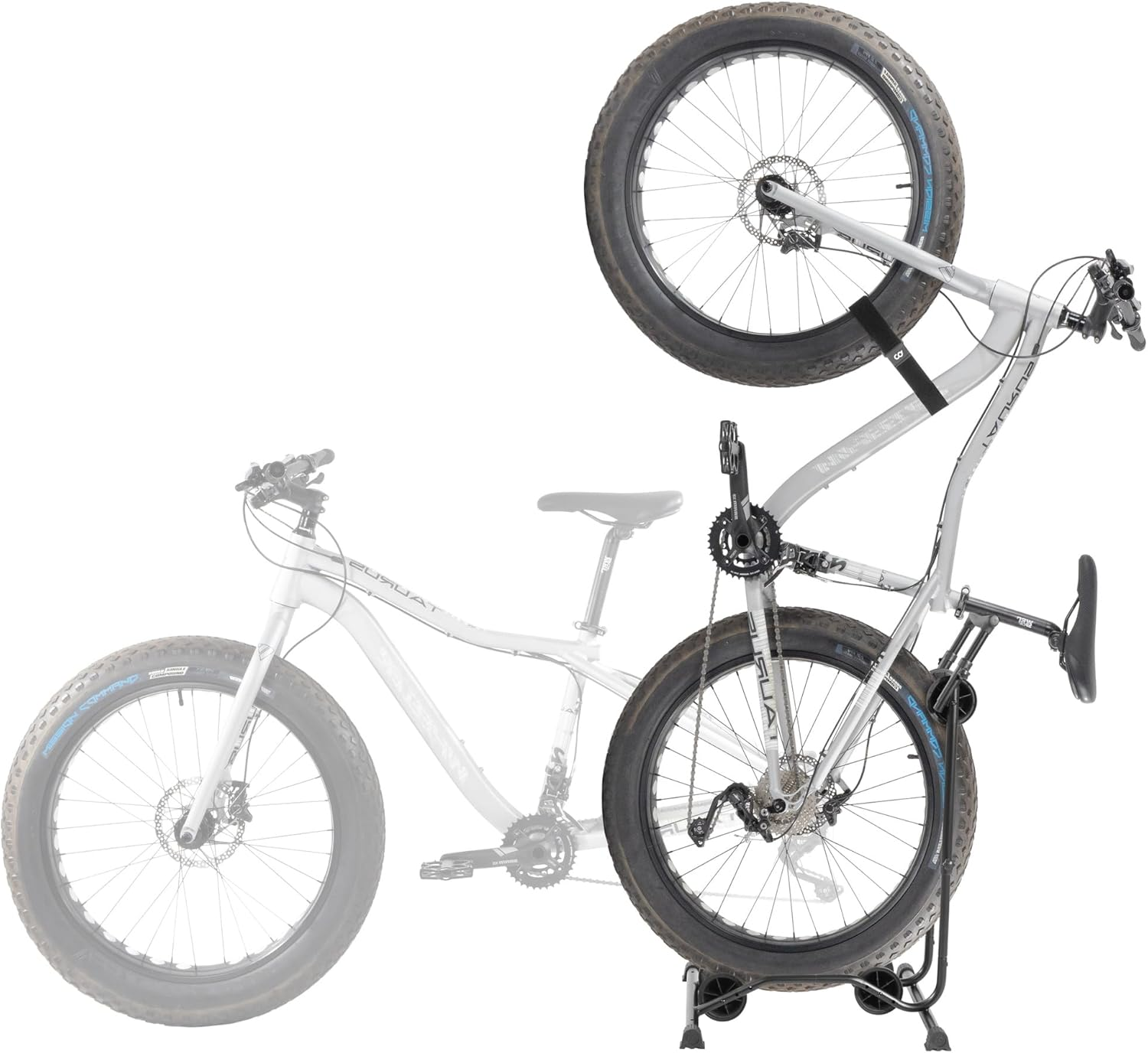 Cyclingdeal Upright Fat Tire Bike Stand - Vertical & Horizontal Bicycle Stand Bicycle Storage - Premium Vertical Bike Rack Garage - Bicycle Rack Bike Storage Stand - Wheel Size up to 29" image number 1