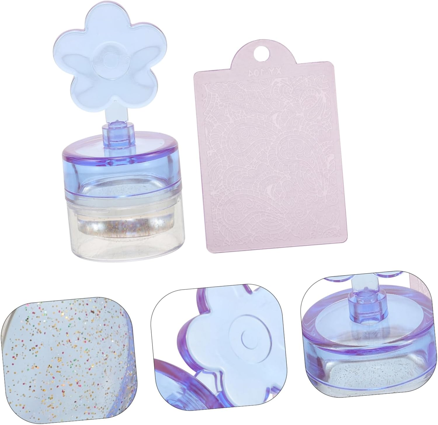 WRITWAA Silicone Nail Art Stamper Kit Flower Nail Stamps for French Manicure Stamping Tool image number 5