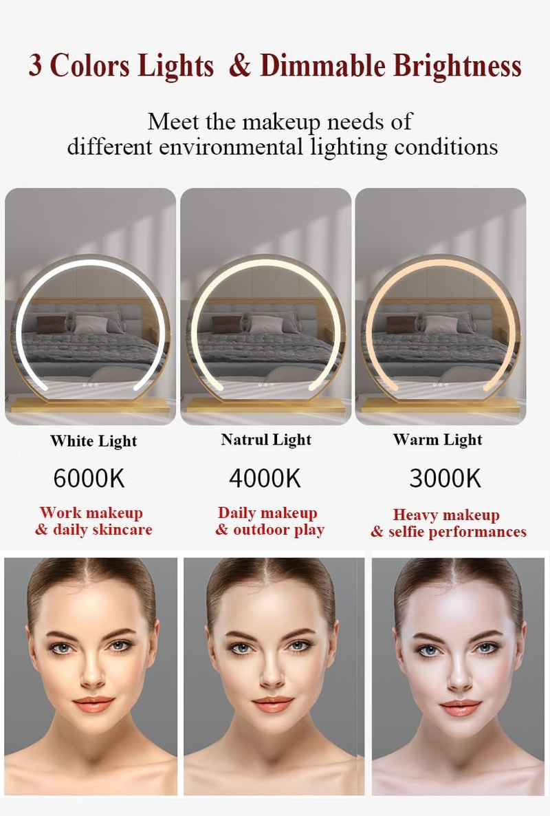 Hollywood Make up Mirror with Led Lights Lighted up Table Vanity Mirror Bedroom Dresser Big Standing Mirror (40Cm,Silver) image number 5