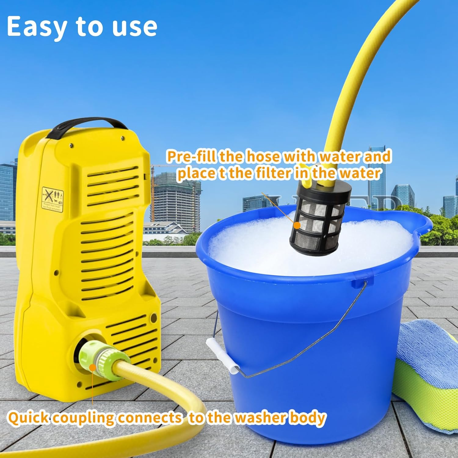 3 Meter Suction Hose with Quick Coupling & Filter Compatible with K2-K7 Series and Bosch AQT Series High Pressure Washers&hellip; image number 3