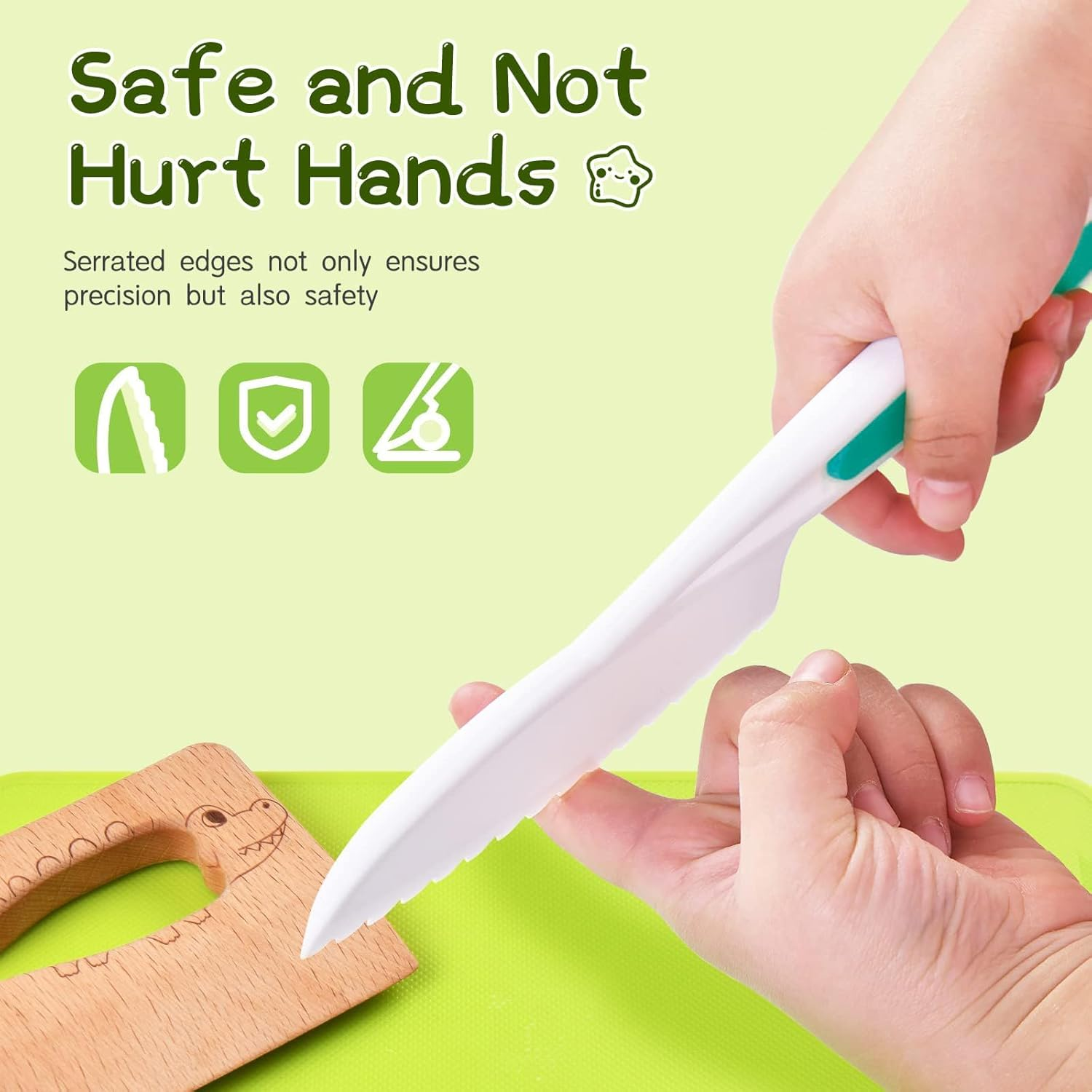 Montessori Kitchen Tools for Toddlers Kids Cooking Sets Safe Knife Set for Real Cooking Include Toddler Knives Cutting Boards Sandwich Cutters Peeler for Birthday (15 Pcs) image number 6