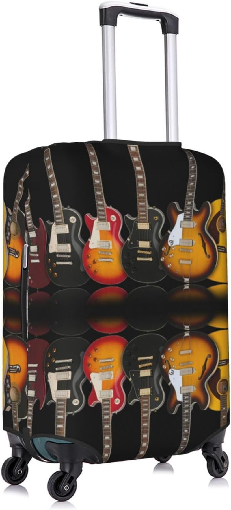 Obabo Dog Family Travel Luggage Cover,Washable Suitcase Cover Protector Anti-Scratch Suitcase Cover Fits 18-32 In, Electric Guitar, X-Large image number 5