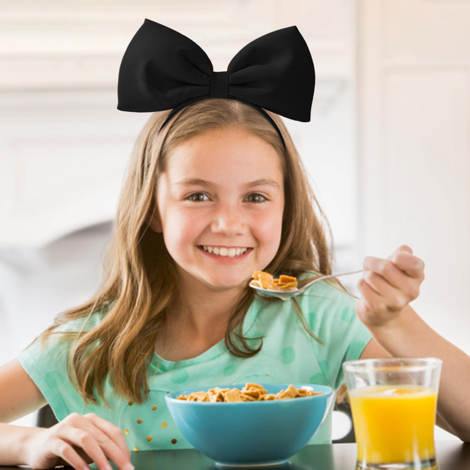 2 Large Bow Headbands, Classic and Fashionable, Simple Hair Accessories for Women, Interesting Rotating Recipes, Fixed Hairstyle Decorations. image number 4