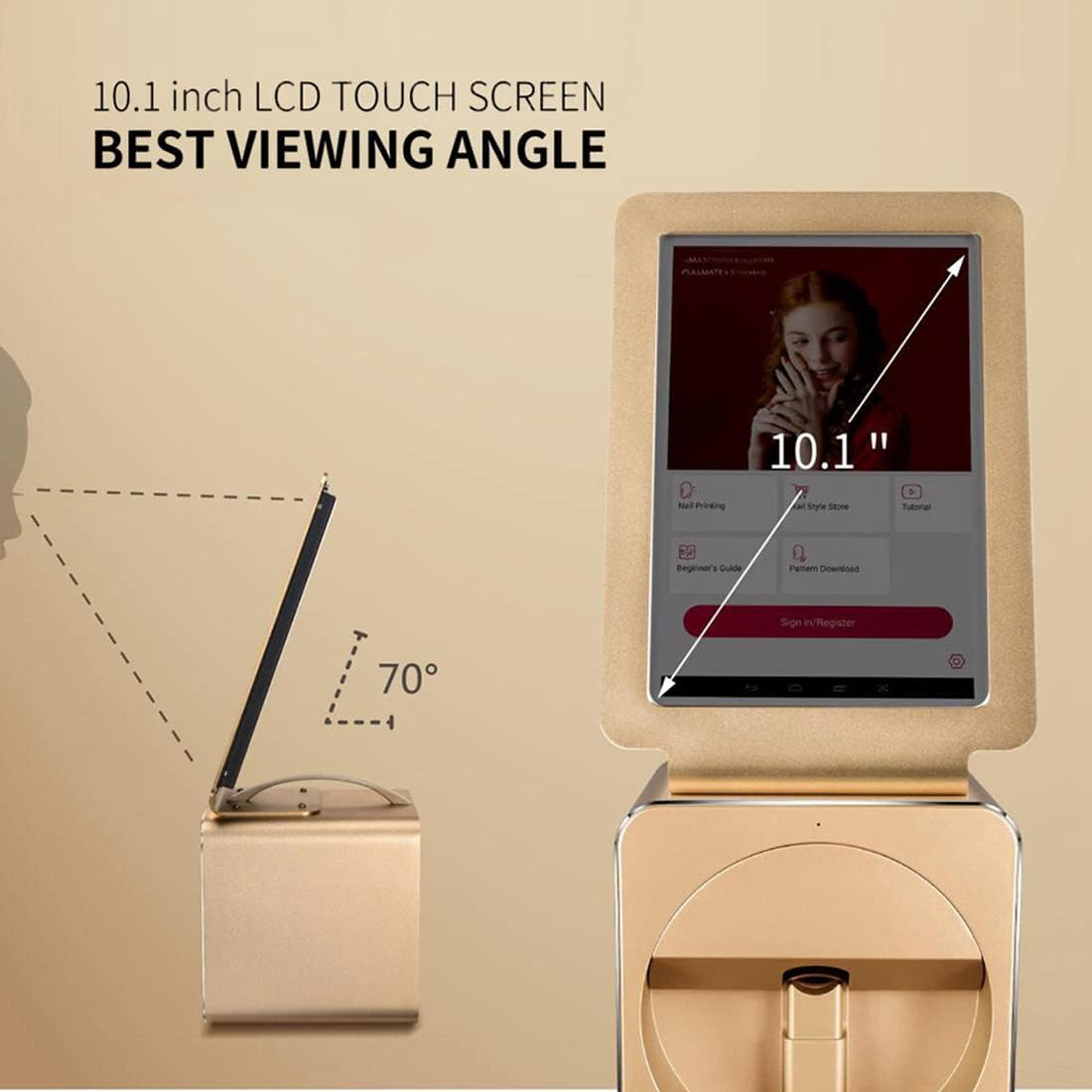 3D Smart Nail Printer Nail Printing Robot Desktop Nail Printer Digital Mobile Nail Art Stamping Printer with 10.1 Touch Screen 3D Nail Printer Machine Support Wifi/Diy, Beauty & Personal Care image number 5