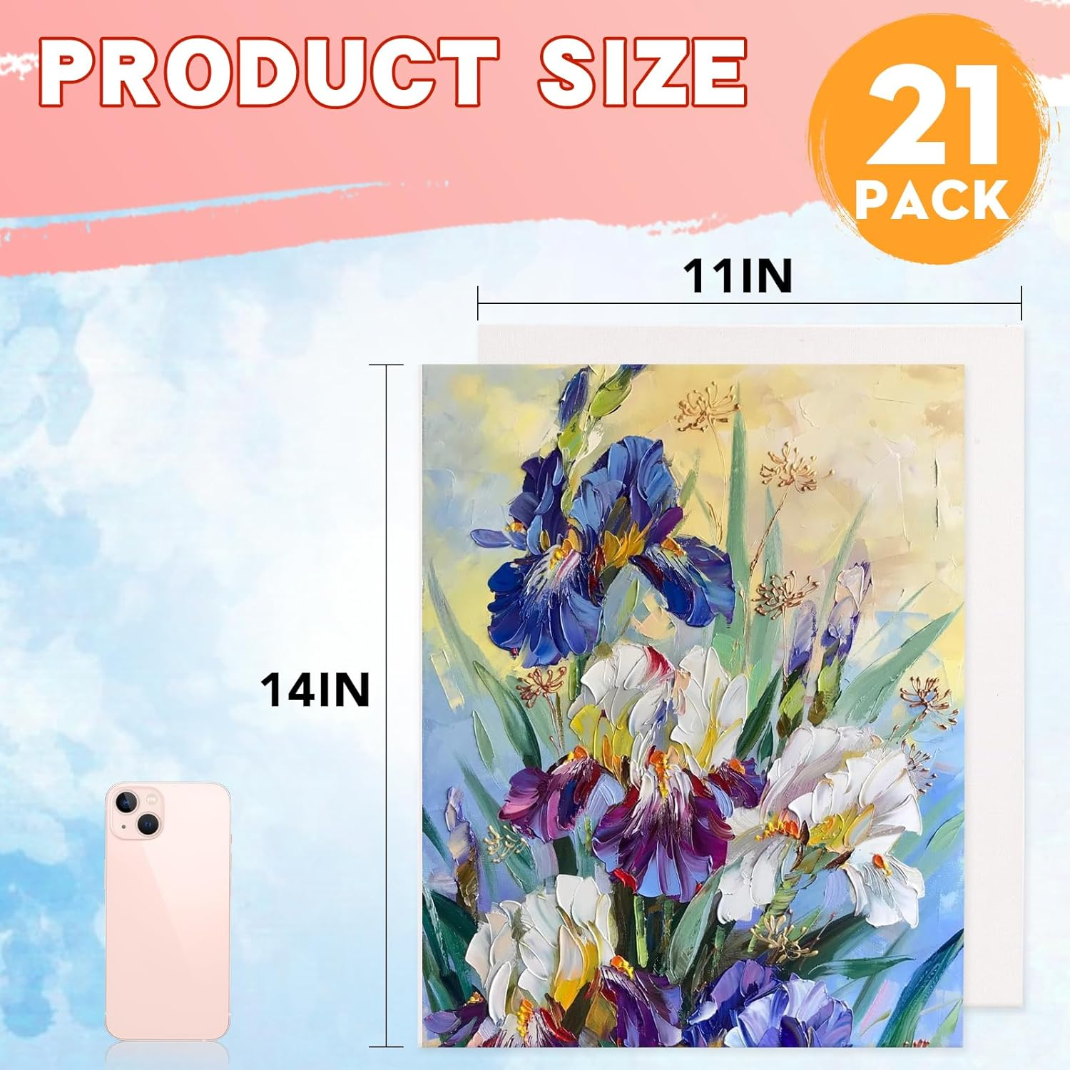 Canvases for Painting 11X14 Inch, 21 Pack Blank Painting Canvas Boards for Painting Supplies-Cotton Canvas Panels Acid-Free Primed for Oil Paint,Watercolor, Acrylic Paint, Gouache and Tempera. image number 5