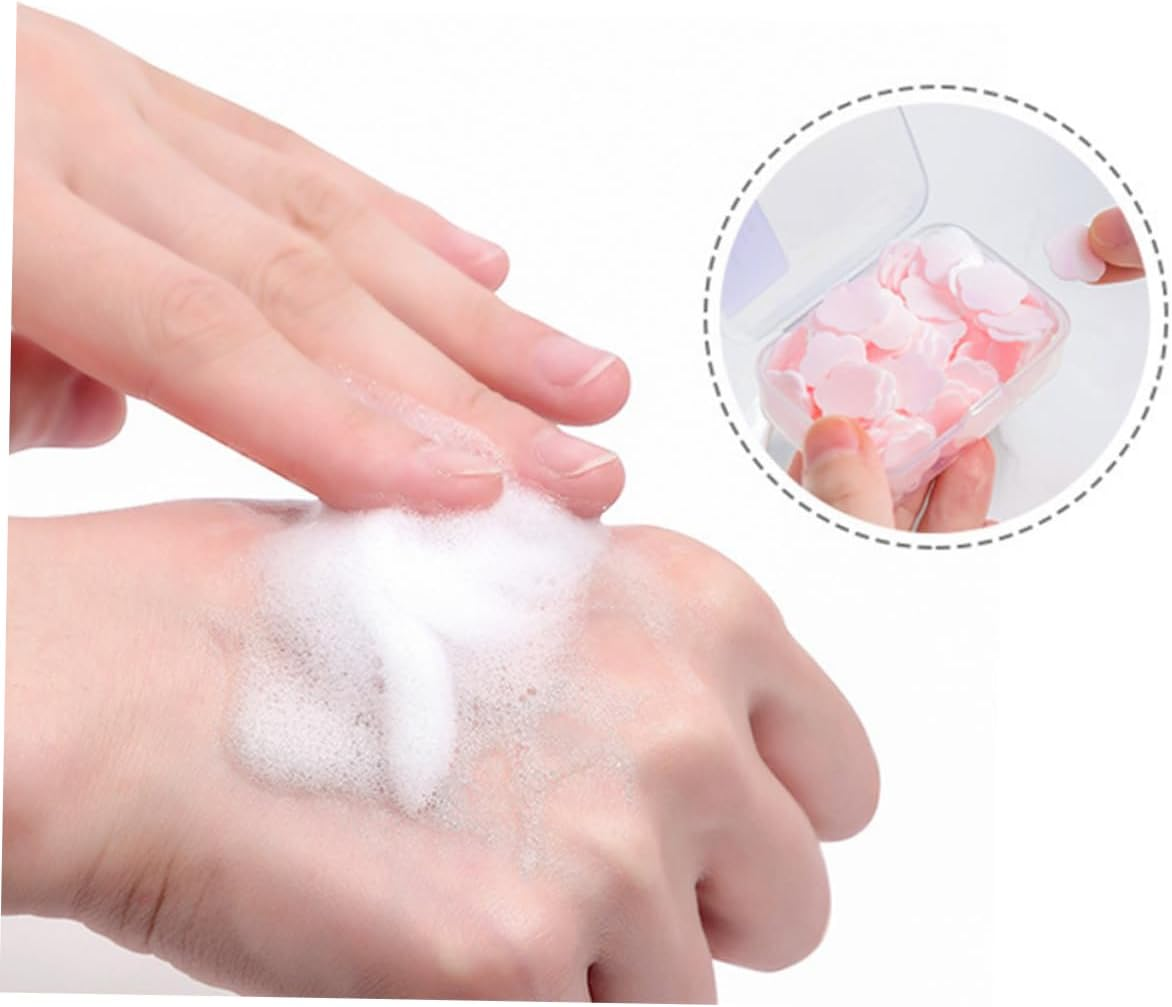 POPETPOP Portable Soap Flakes Travel Kit 16 Boxes of Disposable Hand Washing Soap Slices Lemon Milk Rose Jasmine for Travel Camping and Outdoor Use image number 6