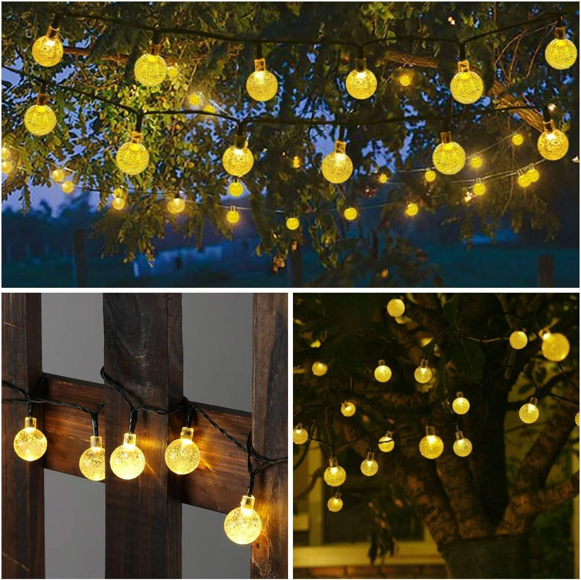Toodour Solar String Lights Outdoor, 17M 100 LED Globe String Lights with 8 Modes, Waterproof Solar Powered Patio Lights for Garden, Lawn, Gazebo, Porch, Yard, Wedding, Party Decor - Warm White image number 1