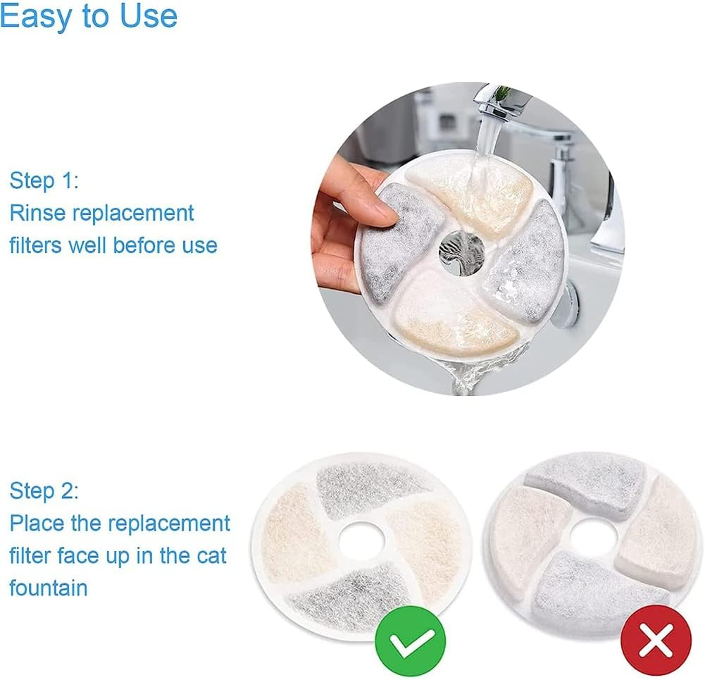 VENEKA Cat Water Fountain Replacement Filters Pet Water Fountain Replacement Filter Suitable for 74Oz/2.2L Automatic image number 2
