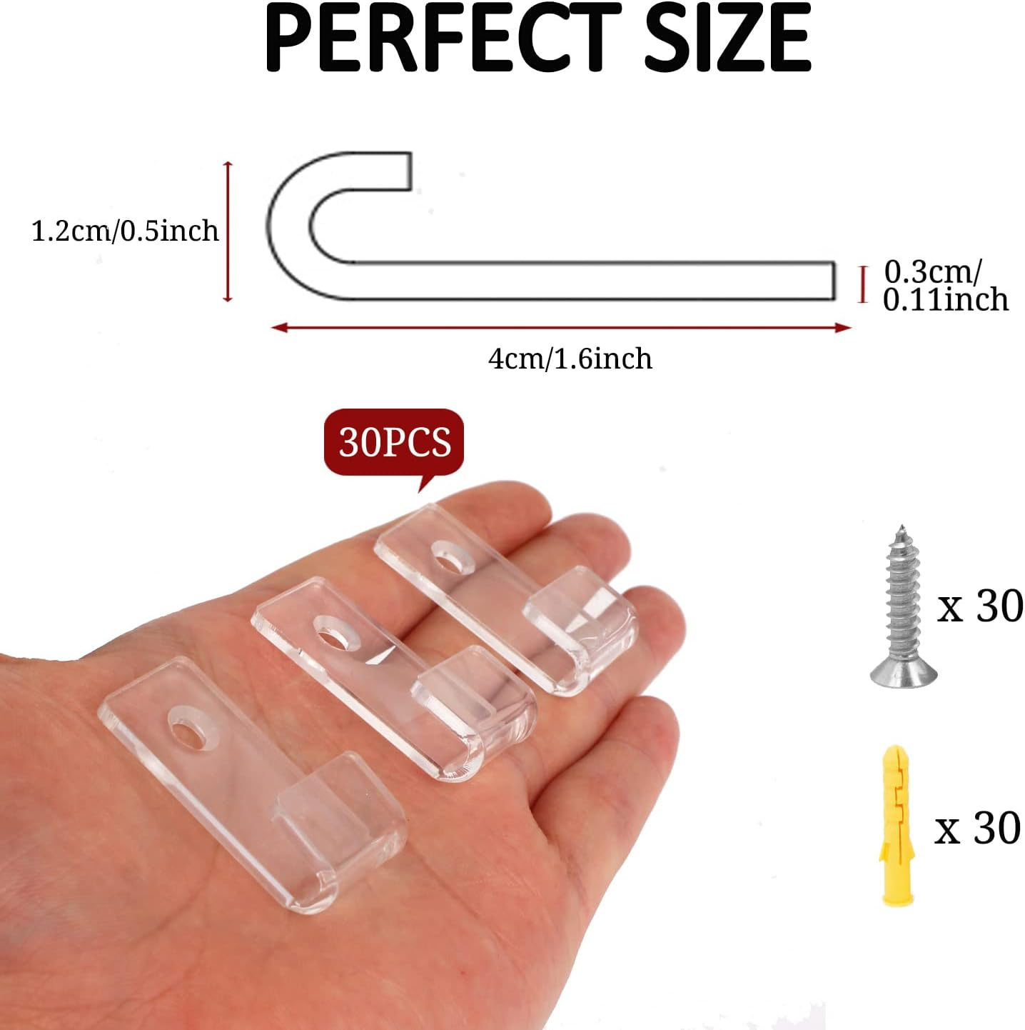 Vinyl Wall Mount, 30 Pack Clear Acrylic Album Holder Display Shelf - Display Your Daily Listening in Style image number 6