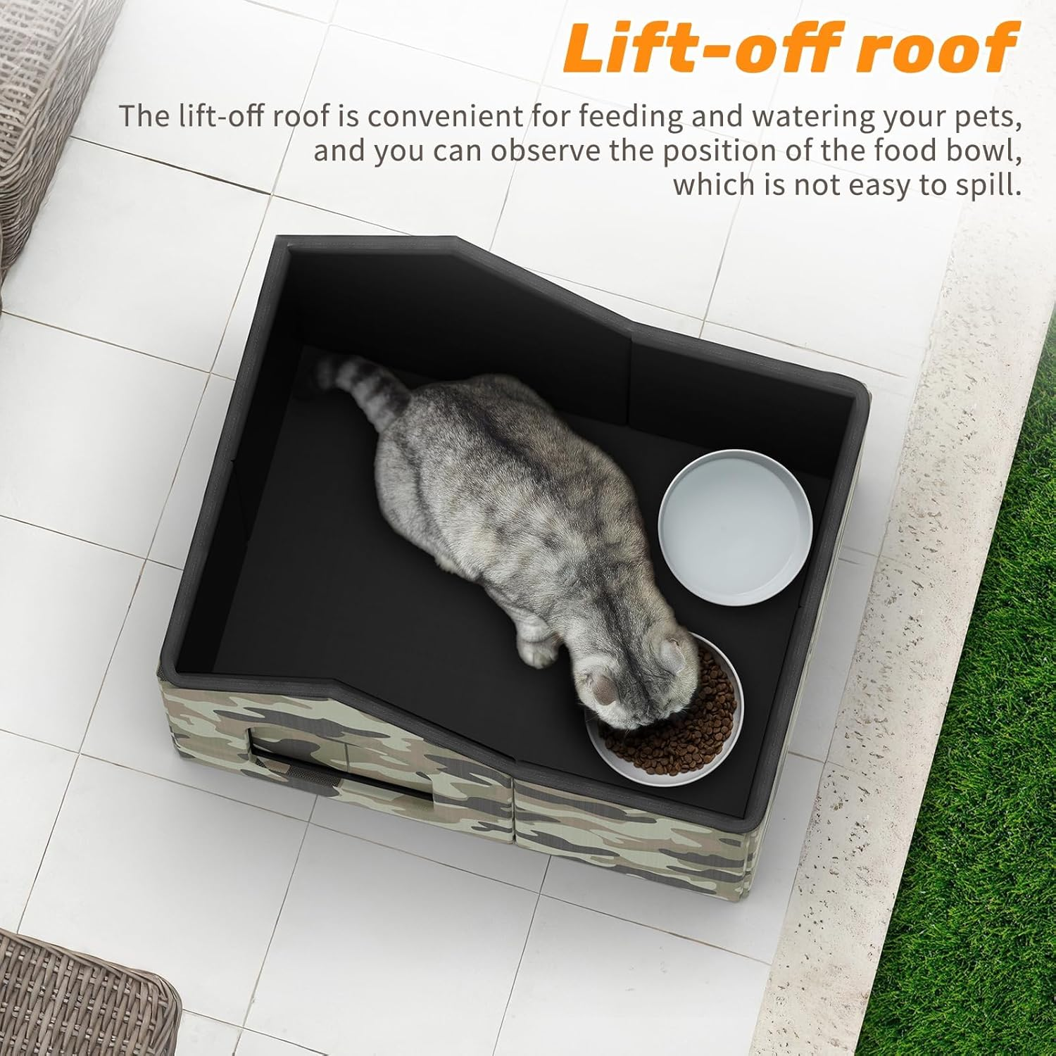 Outdoor Cat House Waterproof, Insulated Cat Houses for Outdoors, Large Feral Cat House for Seasons, Collapsible Outdoor Cats Shelter with Door and Soft Mat, Collapsible Feral Easy to Assemble (Green) image number 5