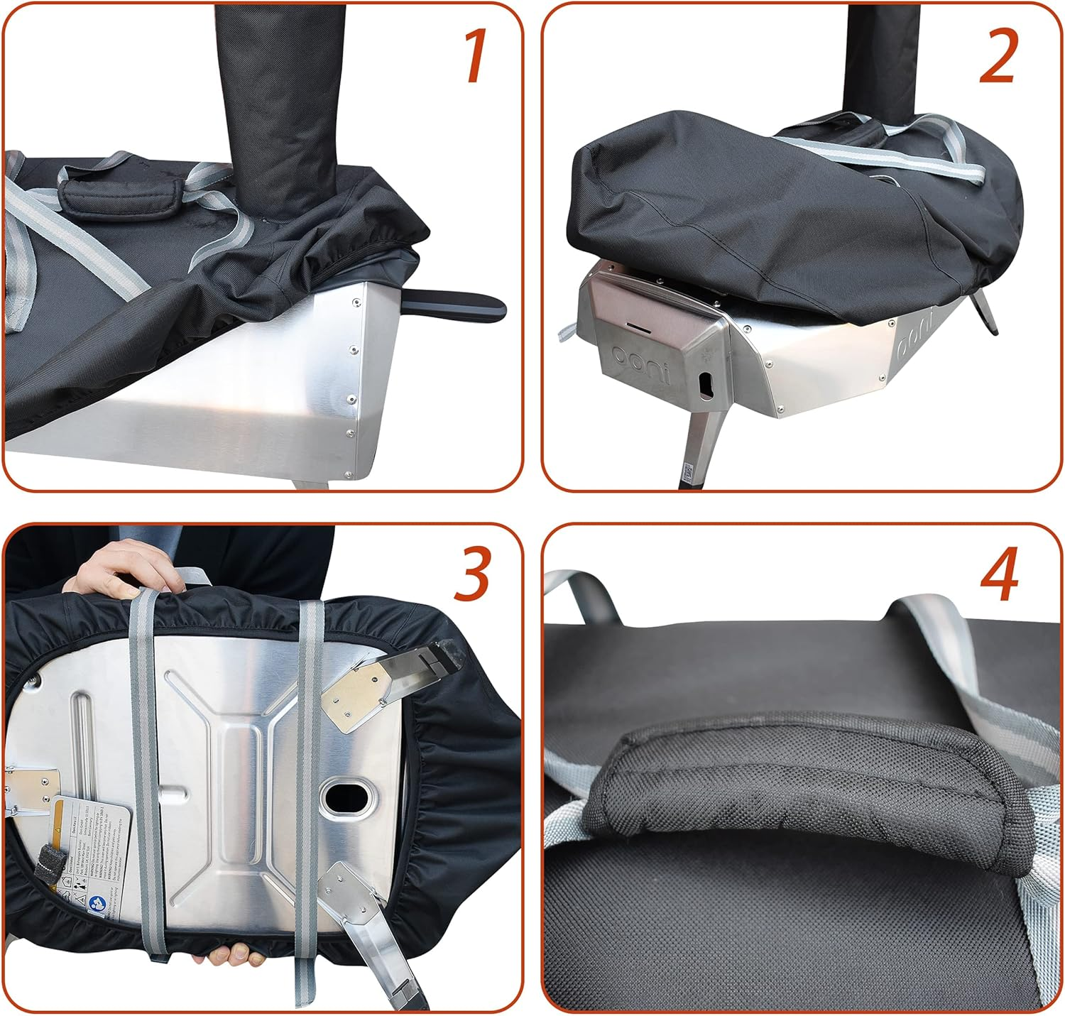 Pizza Oven Cover for Ooni Karu 12 Multi-Fuel Outdoor Pizza Oven - Heavy Duty Waterproof 600D Oxford Fabric Anti-Scratch - Pizza Oven Protection Cover