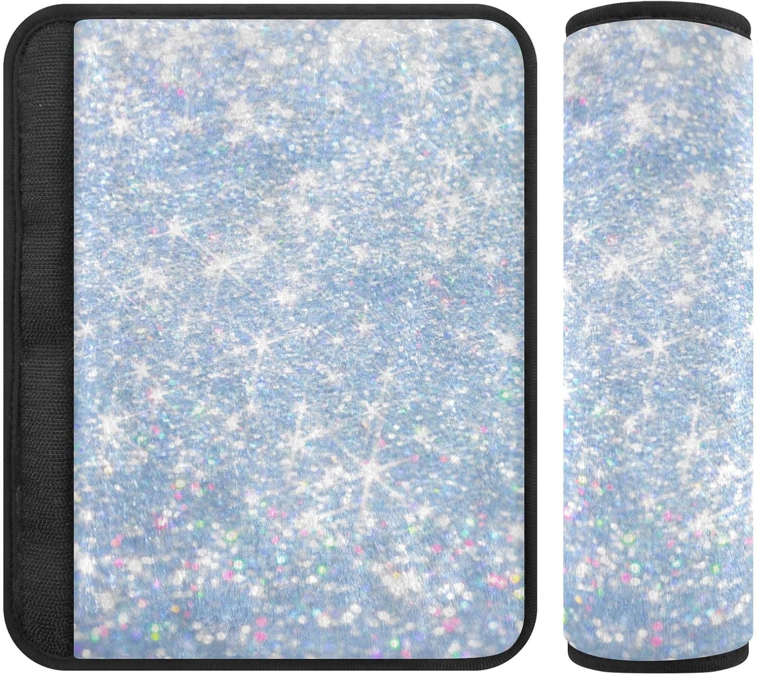 Glitter Rainbow Soft Seatbelt Cover, Padded with Cotton, Shoulder Strap Pads for Bags, Car Seat Strap Covers for Infant Car Seat