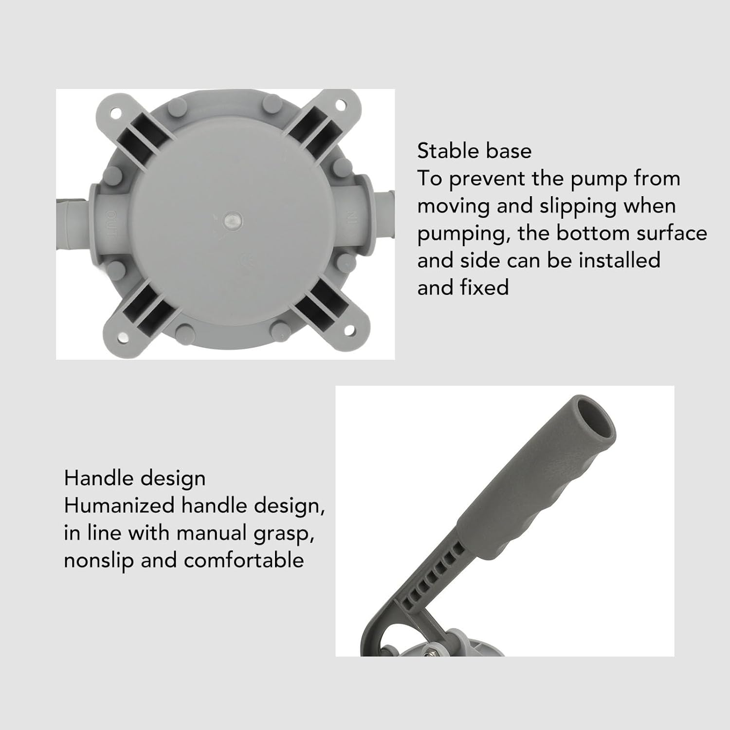 720GPH Diaphragm Manual Bilge Pump with Strong Suction, Manual, Hand, Water Transfer Pump, Lightweight for Boats, Yachts, Kayaks - Self Priming, Durable image number 4