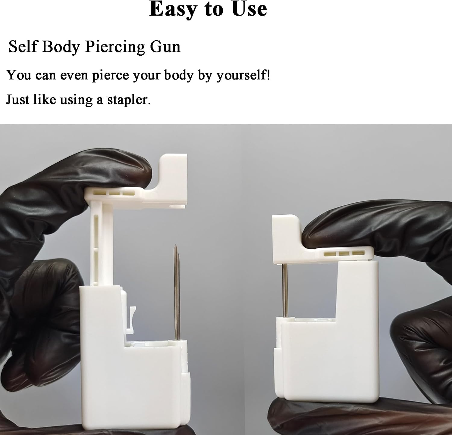 Belly Button Piercing Kit - Lip Navel Dermal Nipple Self Piercing Gun Professional Tools with Hollow Needle Studs Piercer Clamps at Home image number 2