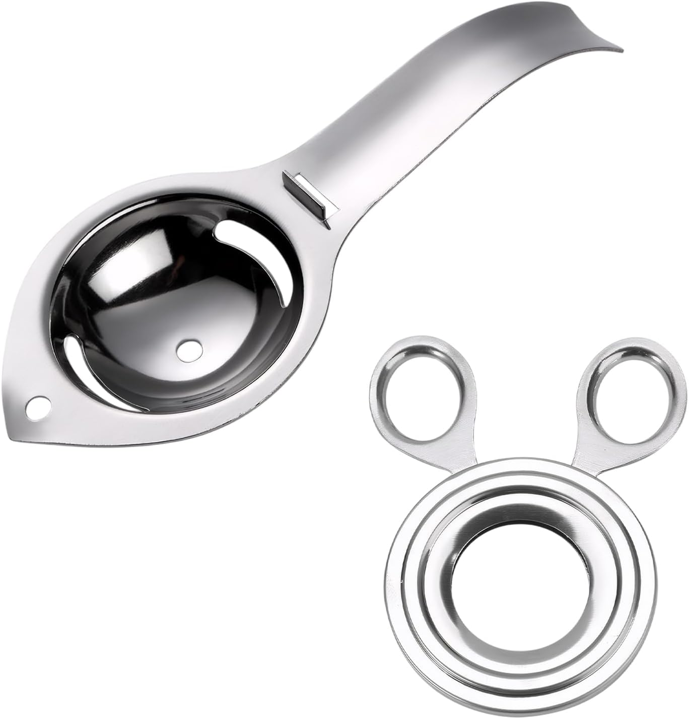 Stainless Steel Egg Cutter, Egg Separator, Egg Opener, Shell Remover and Top Opener for Soft or Hard Boiled Eggs, Yolk & Egg White Filter, Kitchen Gadget Tool for Raw and Boiled Eggs image number 3