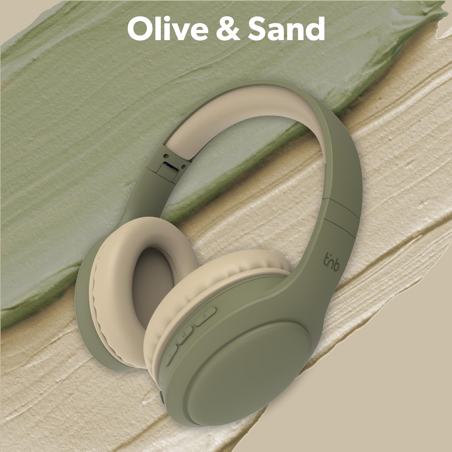 T'Nb Wireless Headphones, Foldable, Passive Noise Reduction, Bluetooth Connection, Stereo Sound with Built-In Microphone, Battery Life up to 30 Hours - Green